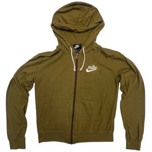 Nike Olive Green Lightweight Athletic Zip Front Hoodie Size XS